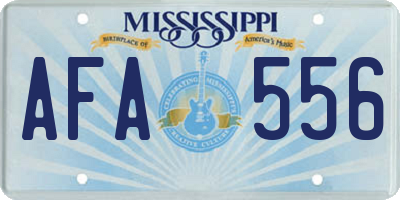 MS license plate AFA556