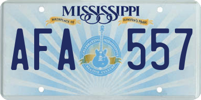 MS license plate AFA557