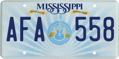 MS license plate AFA558