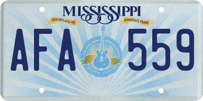 MS license plate AFA559