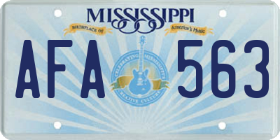 MS license plate AFA563