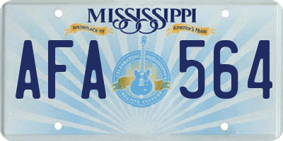 MS license plate AFA564