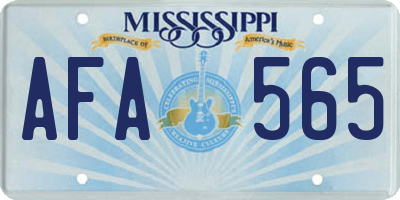 MS license plate AFA565