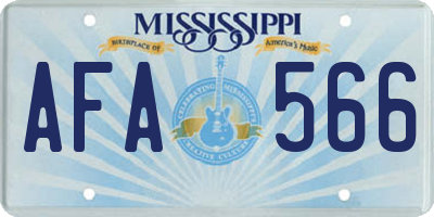 MS license plate AFA566