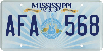MS license plate AFA568