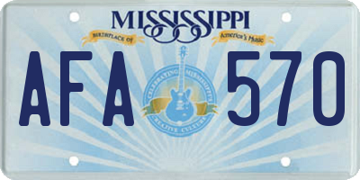 MS license plate AFA570