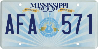 MS license plate AFA571