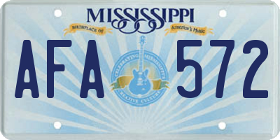 MS license plate AFA572