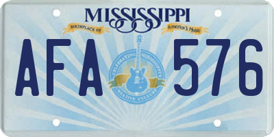 MS license plate AFA576