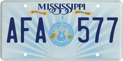 MS license plate AFA577
