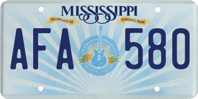 MS license plate AFA580