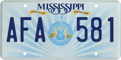 MS license plate AFA581