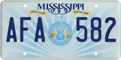 MS license plate AFA582
