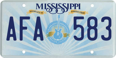 MS license plate AFA583