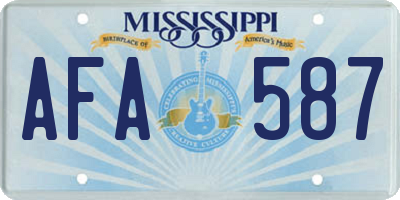 MS license plate AFA587