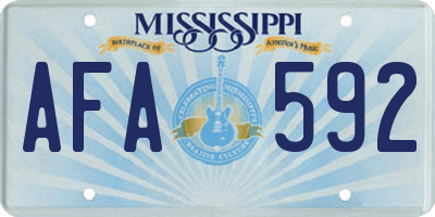 MS license plate AFA592