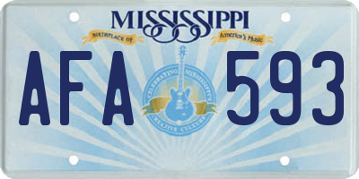 MS license plate AFA593