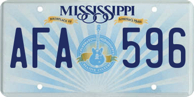 MS license plate AFA596