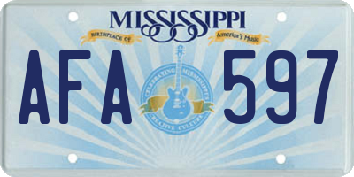 MS license plate AFA597