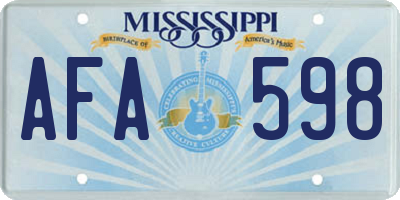MS license plate AFA598