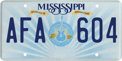 MS license plate AFA604