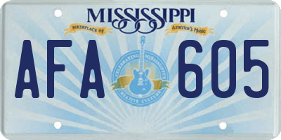 MS license plate AFA605