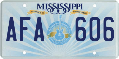 MS license plate AFA606