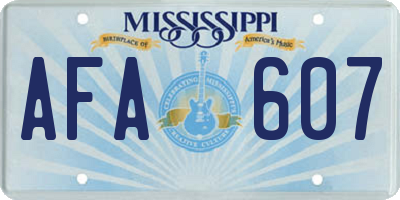 MS license plate AFA607