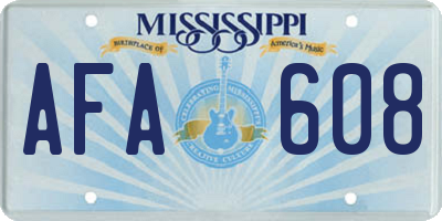MS license plate AFA608