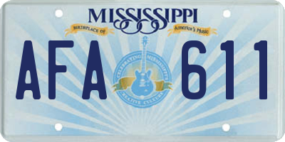 MS license plate AFA611