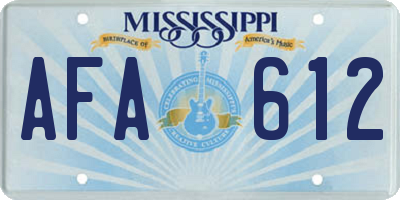 MS license plate AFA612