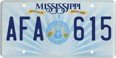 MS license plate AFA615