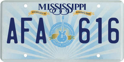 MS license plate AFA616