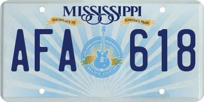 MS license plate AFA618