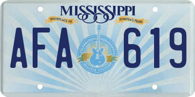 MS license plate AFA619