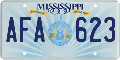 MS license plate AFA623