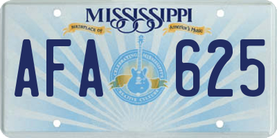 MS license plate AFA625