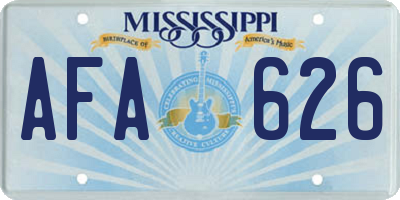 MS license plate AFA626