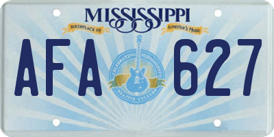 MS license plate AFA627