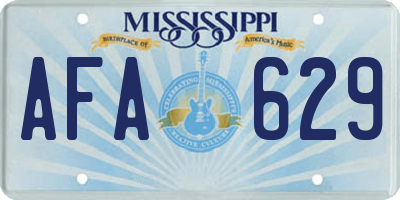 MS license plate AFA629