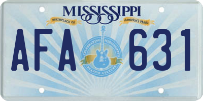 MS license plate AFA631