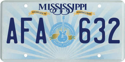 MS license plate AFA632