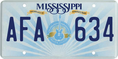 MS license plate AFA634