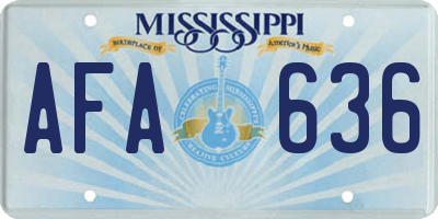MS license plate AFA636