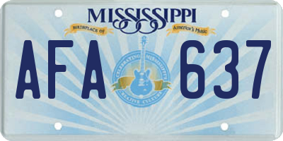 MS license plate AFA637