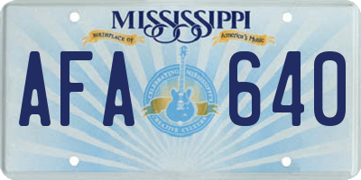 MS license plate AFA640