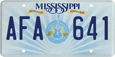 MS license plate AFA641