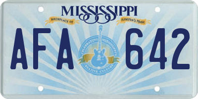 MS license plate AFA642