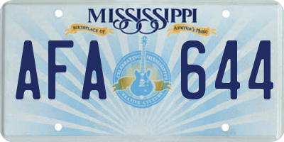 MS license plate AFA644