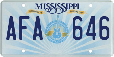 MS license plate AFA646